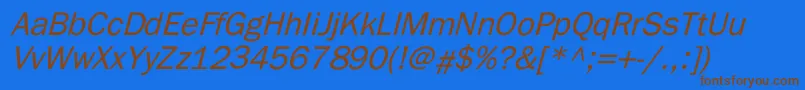 BillitonGothicItalic Font – Brown Fonts on Blue Background