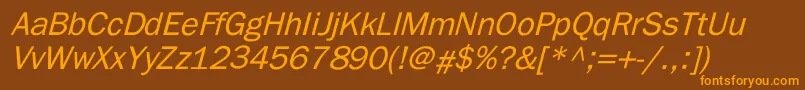 BillitonGothicItalic Font – Orange Fonts on Brown Background