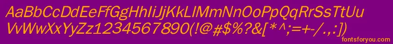 BillitonGothicItalic Font – Orange Fonts on Purple Background