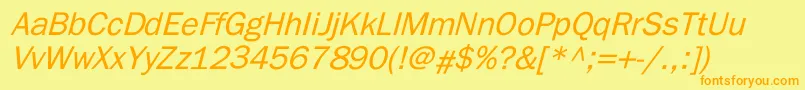 BillitonGothicItalic Font – Orange Fonts on Yellow Background