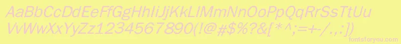 BillitonGothicItalic Font – Pink Fonts on Yellow Background