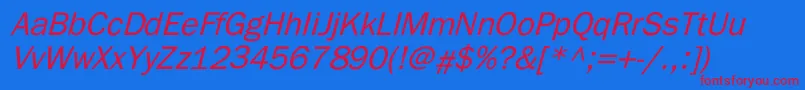 BillitonGothicItalic Font – Red Fonts on Blue Background