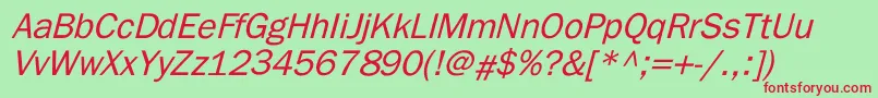 BillitonGothicItalic Font – Red Fonts on Green Background