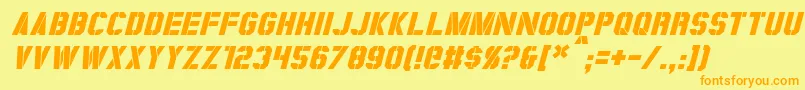 CoburnItalic Font – Orange Fonts on Yellow Background
