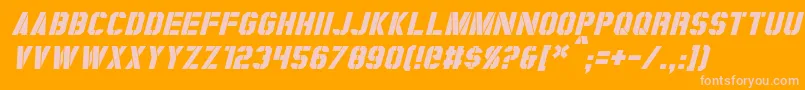 CoburnItalic Font – Pink Fonts on Orange Background