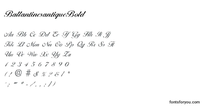 Czcionka BallantinesantiqueBold – alfabet, cyfry, specjalne znaki