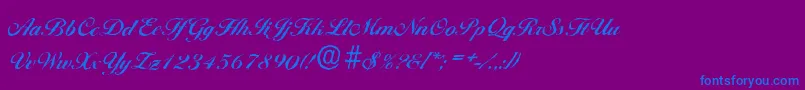 BallantinesantiqueBold-Schriftart – Blaue Schriften auf violettem Hintergrund