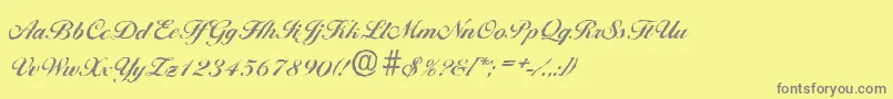 フォントBallantinesantiqueBold – 黄色の背景に灰色の文字