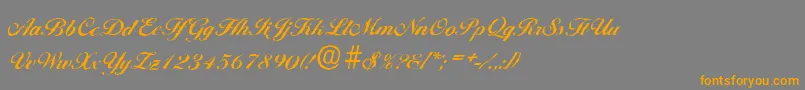 BallantinesantiqueBold-Schriftart – Orangefarbene Schriften auf grauem Hintergrund