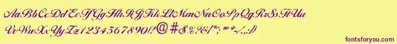 BallantinesantiqueBold Font – Purple Fonts on Yellow Background
