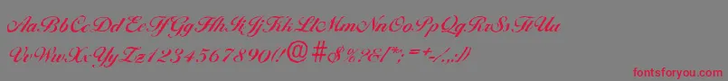 Fonte BallantinesantiqueBold – fontes vermelhas em um fundo cinza