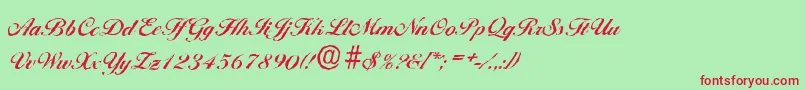 BallantinesantiqueBold-Schriftart – Rote Schriften auf grünem Hintergrund