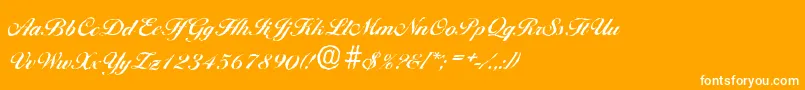 BallantinesantiqueBold-Schriftart – Weiße Schriften auf orangefarbenem Hintergrund