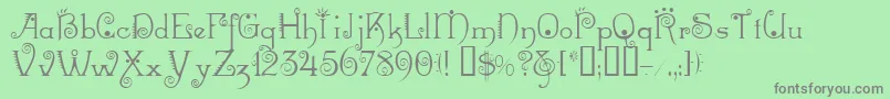 フォントMexacali – 緑の背景に灰色の文字