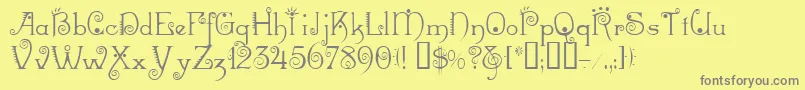 フォントMexacali – 黄色の背景に灰色の文字