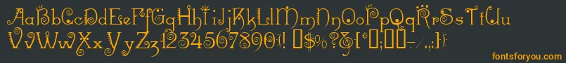 フォントMexacali – 黒い背景にオレンジの文字