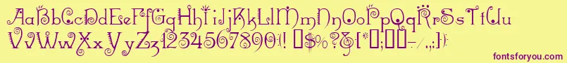 Mexacali Font – Purple Fonts on Yellow Background