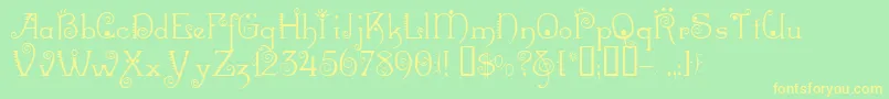 Mexacali Font – Yellow Fonts on Green Background