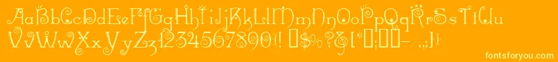 Mexacali-Schriftart – Gelbe Schriften auf orangefarbenem Hintergrund