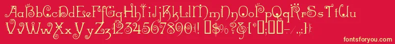 Mexacali Font – Yellow Fonts on Red Background