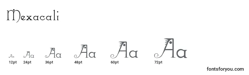 Размеры шрифта Mexacali