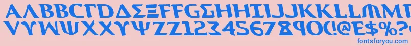 Aegis1l Font – Blue Fonts on Pink Background