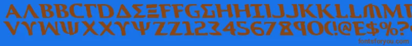 Aegis1l Font – Brown Fonts on Blue Background