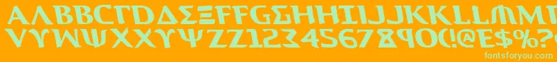 Aegis1l Font – Green Fonts on Orange Background