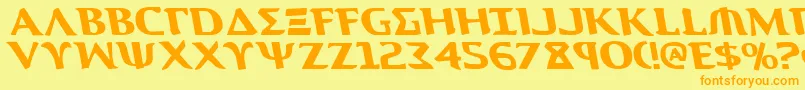 Aegis1l Font – Orange Fonts on Yellow Background