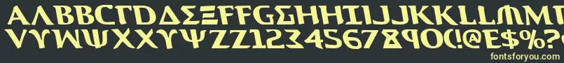 フォントAegis1l – 黒い背景に黄色の文字