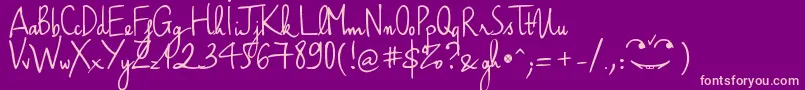 Police HaikusScriptVersion09Bold – polices roses sur fond violet