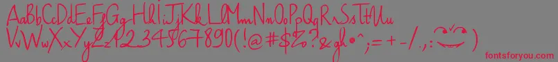 HaikusScriptVersion09Bold Font – Red Fonts on Gray Background