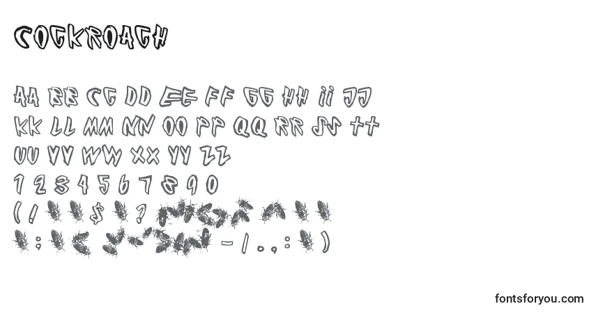 Czcionka Cockroach – alfabet, cyfry, specjalne znaki