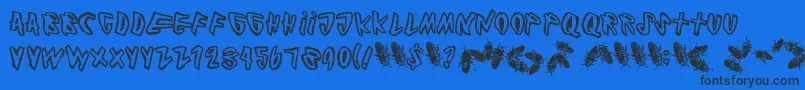 Cockroach Font – Black Fonts on Blue Background