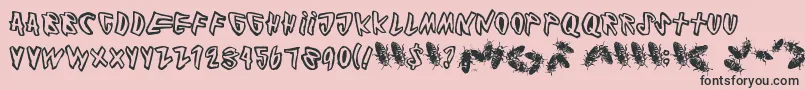 Cockroach Font – Black Fonts on Pink Background