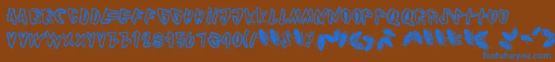 Cockroach Font – Blue Fonts on Brown Background