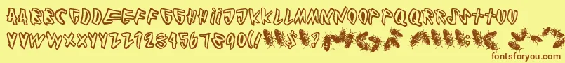 Cockroach Font – Brown Fonts on Yellow Background