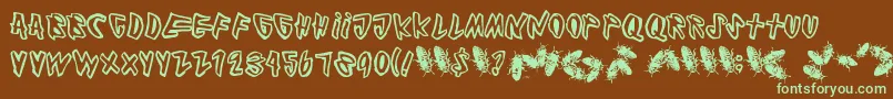 Cockroach-fontti – vihreät fontit ruskealla taustalla