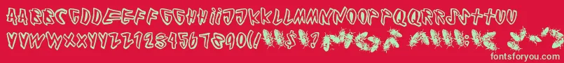 Cockroach Font – Green Fonts on Red Background