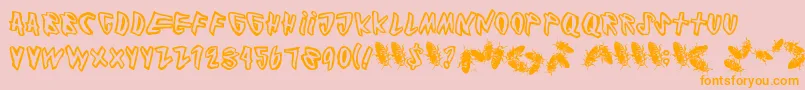 Cockroach Font – Orange Fonts on Pink Background