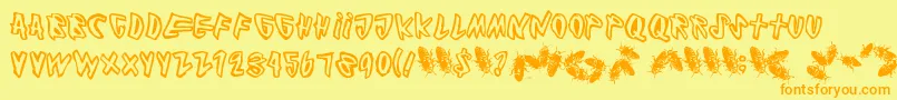 Cockroach Font – Orange Fonts on Yellow Background