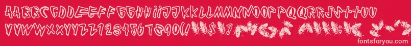 Cockroach Font – Pink Fonts on Red Background