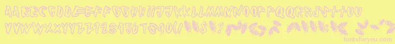 Cockroach Font – Pink Fonts on Yellow Background