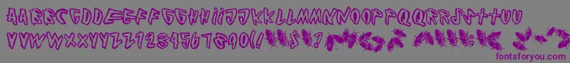 Cockroach-Schriftart – Violette Schriften auf grauem Hintergrund
