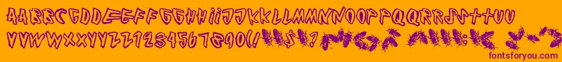 Cockroach Font – Purple Fonts on Orange Background