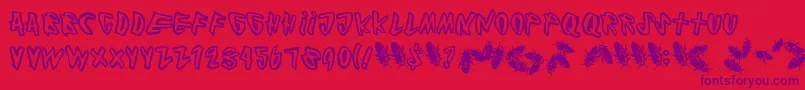 Cockroach Font – Purple Fonts on Red Background