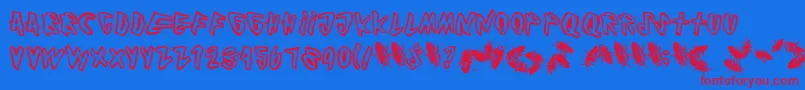 Cockroach Font – Red Fonts on Blue Background