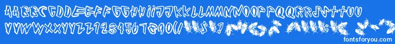 Cockroach Font – White Fonts on Blue Background