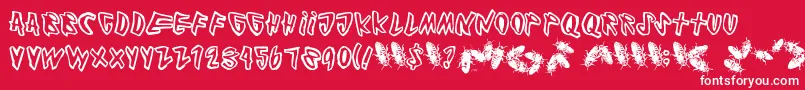 Cockroach Font – White Fonts on Red Background