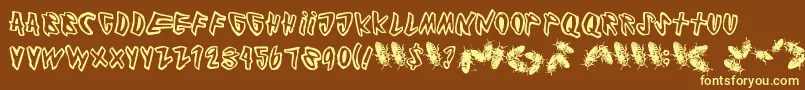 Cockroach Font – Yellow Fonts on Brown Background